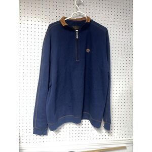 Straight Down Fleece Jacket Mens Extra Large Black Quarter Zip‎ Pullover Mock